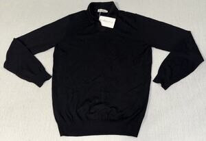 Collars & Co. Australian Marino Wool V Neck Sweater Black Men’s Small NWT